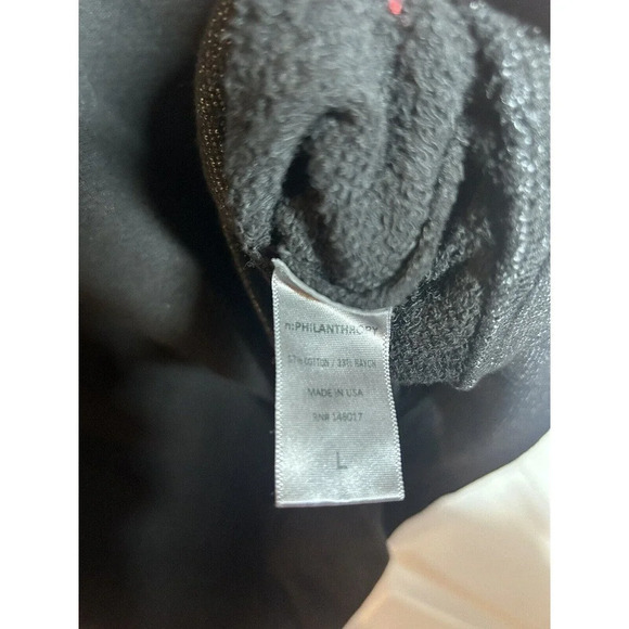 n:Philanthropy Pria Sweatshirt Women’s Size L Black Cutout Distressed - Picture 7 of 10